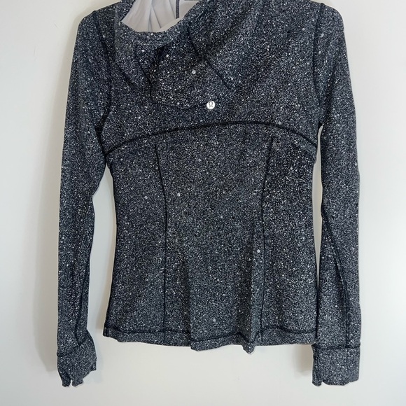 Lululemon Hooded Define Jacket Luminesce Splatter White Black size 8 - Picture 11 of 15